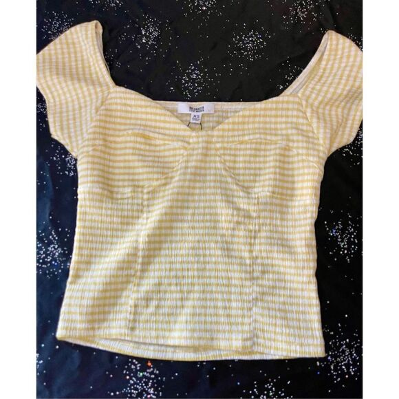 BB Dakota Tops - BB Dakota Yellow Gingham Top - XS